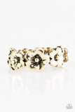 Spring Meadows - Brass Ring - Paparazzi Accessories Ring Bedazzle Me Pretty Mobile Fashion Boutique