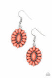 Spring Tea Parties - Orange Earrings - Paparazzi Accessories Earrings Bedazzle Me Pretty Mobile Fashion Boutique