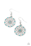 Springtime Salutations - Blue Earrings - Paparazzi Accessories Earrings Bedazzle Me Pretty Mobile Fashion Boutique