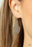 Springtime Salutations - Blue Earrings - Paparazzi Accessories Earrings Bedazzle Me Pretty Mobile Fashion Boutique