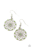 Springtime Salutations - Green Earrings - Paparazzi Accessories Earrings Bedazzle Me Pretty Mobile Fashion Boutique