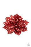 Springtime Social - Red Hair Clip - Paparazzi Accessories Hair Clip Bedazzle Me Pretty Mobile Fashion Boutique