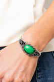 Springtime Trendsetter - Green Bracelet - Paparazzi Accessories Bracelet Bedazzle Me Pretty Mobile Fashion Boutique