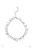 Sprinkled Selection - White Anklet - Paparazzi Accessories Anklet Bedazzle Me Pretty Mobile Fashion Boutique