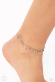 Sprinkled Selection - White Anklet - Paparazzi Accessories Anklet Bedazzle Me Pretty Mobile Fashion Boutique