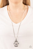 Spun Sparkle - Silver Necklace - Paparazzi Accessories Necklace Bedazzle Me Pretty Mobile Fashion Boutique