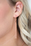 Square It Up - Copper Necklace - Paparazzi Accessories Necklace Bedazzle Me Pretty Mobile Fashion Boutique