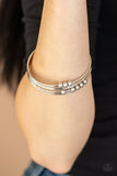 Stack Challenge - Silver Bracelet - Paparazzi Accessories Bracelet Bedazzle Me Pretty Mobile Fashion Boutique