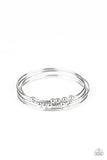 Stack Challenge - Silver Bracelet - Paparazzi Accessories Bracelet Bedazzle Me Pretty Mobile Fashion Boutique