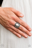 Stacked Stunner - Silver Ring - Paparazzi Accessories Ring Bedazzle Me Pretty Mobile Fashion Boutique