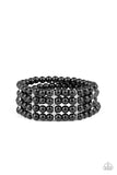 Stacked To The Top - Black Bracelet - Paparazzi Accessories Bracelet Bedazzle Me Pretty Mobile Fashion Boutique