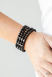 Stacked To The Top - Black Bracelet - Paparazzi Accessories Bracelet Bedazzle Me Pretty Mobile Fashion Boutique