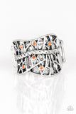 Stage Struck - Orange Ring - Paparazzi Accessories Ring Bedazzle Me Pretty Mobile Fashion Boutique