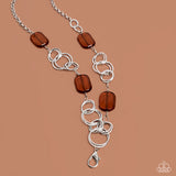 Stained Glass Glamour - Brown Lanyard - Paparazzi Accessories Lanyard Bedazzle Me Pretty Mobile Fashion Boutique
