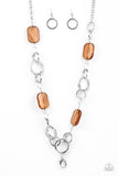 Stained Glass Glamour - Brown Lanyard - Paparazzi Accessories Lanyard Bedazzle Me Pretty Mobile Fashion Boutique