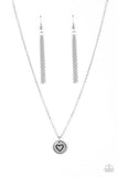 Stamped Sentiment - Silver Necklace - Paparazzi Accessories Necklace Bedazzle Me Pretty Mobile Fashion Boutique