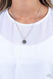 Stamped Sentiment - Silver Necklace - Paparazzi Accessories Necklace Bedazzle Me Pretty Mobile Fashion Boutique