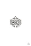 Stand Guard - Silver Ring - Paparazzi Accessories Ring Bedazzle Me Pretty Mobile Fashion Boutique