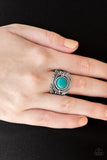 Stand Your Ground - Blue Ring - Paparazzi Accessories Ring Bedazzle Me Pretty Mobile Fashion Boutique