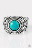 Stand Your Ground - Blue Ring - Paparazzi Accessories Ring Bedazzle Me Pretty Mobile Fashion Boutique
