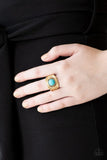 Stand Your Ground - Gold Ring - Paparazzi Accessories Ring Bedazzle Me Pretty Mobile Fashion Boutique