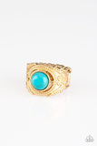 Stand Your Ground - Gold Ring - Paparazzi Accessories Ring Bedazzle Me Pretty Mobile Fashion Boutique
