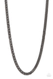 Standing Room Only - Black Mens Necklace - Paparazzi Accessories Mens Necklace Bedazzle Me Pretty Mobile Fashion Boutique