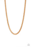 Standing Room Only - Gold Mens Necklace - Paparazzi Accessories Mens Necklace Bedazzle Me Pretty Mobile Fashion Boutique