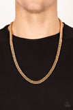 Standing Room Only - Gold Mens Necklace - Paparazzi Accessories Mens Necklace Bedazzle Me Pretty Mobile Fashion Boutique
