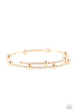 Standout Shine - Gold Bracelet - Paparazzi Accessories Bracelet Bedazzle Me Pretty Mobile Fashion Boutique