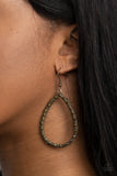 Standout Sparkle - Brass Earrings - Paparazzi Accessories Earrings Bedazzle Me Pretty Mobile Fashion Boutique