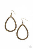 Standout Sparkle - Brass Earrings - Paparazzi Accessories Earrings Bedazzle Me Pretty Mobile Fashion Boutique