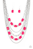 Standout Strands - Pink Necklace - Paparazzi Accessories Necklace Bedazzle Me Pretty Mobile Fashion Boutique
