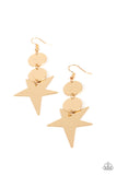Star Bizarre - Gold Earrings - Paparazzi Accessories Earrings Bedazzle Me Pretty Mobile Fashion Boutique