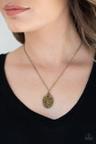 Star-Crossed Stargazer - Brass Necklace - Paparazzi Accessories Necklace Bedazzle Me Pretty Mobile Fashion Boutique