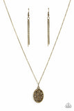 Star-Crossed Stargazer - Brass Necklace - Paparazzi Accessories Necklace Bedazzle Me Pretty Mobile Fashion Boutique