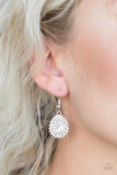 Star-Crossed Starlet - White Earrings - Paparazzi Accessories Earrings Bedazzle Me Pretty Mobile Fashion Boutique