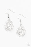 Star-Crossed Starlet - White Earrings - Paparazzi Accessories Earrings Bedazzle Me Pretty Mobile Fashion Boutique