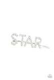 Star In Your Own Show - White Hair Clip - Paparazzi Accessories Hair Clip FS-Bedazzle Me Pretty Mobile Fashion Boutique