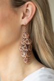 Star Spangled Shine - Copper Earrings - Paparazzi Accessories Earrings Bedazzle Me Pretty Mobile Fashion Boutique