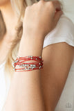 Star-Studded Affair - Red Bracelet - Paparazzi Accessories Bracelet Bedazzle Me Pretty Mobile Fashion Boutique
