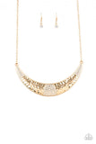 Stardust - Gold Necklace - Paparazzi Accessories Necklace Bedazzle Me Pretty Mobile Fashion Boutique