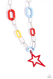 Stargazing Show - Red Necklace - Paparazzi Accessories Necklace Bedazzle Me Pretty Mobile Fashion Boutique