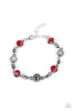 Stargazing Sparkle - Red Bracelet - Paparazzi Accessories Bracelet Bedazzle Me Pretty Mobile Fashion Boutique
