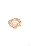 Stargazing Style - Rose Gold Ring - Paparazzi Accessories Ring Bedazzle Me Pretty Mobile Fashion Boutique