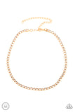 Starlight Radiance - Gold Necklace - Paparazzi Accessories Necklace Bedazzle Me Pretty Mobile Fashion Boutique