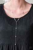 STARLIGHT The Way - White Necklace - Paparazzi Accessories Necklace Bedazzle Me Pretty Mobile Fashion Boutique