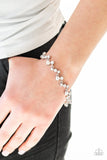 Starlit Stunner - White Bracelet - Paparazzi Accessories Bracelet Bedazzle Me Pretty Mobile Fashion Boutique
