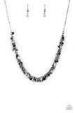 Starry Anthem - Black Necklace - Paparazzi Accessories Necklace Bedazzle Me Pretty Mobile Fashion Boutique