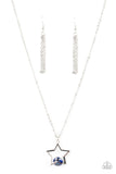 Starry Fireworks - Blue Necklace - Paparazzi Accessories Necklace Bedazzle Me Pretty Mobile Fashion Boutique